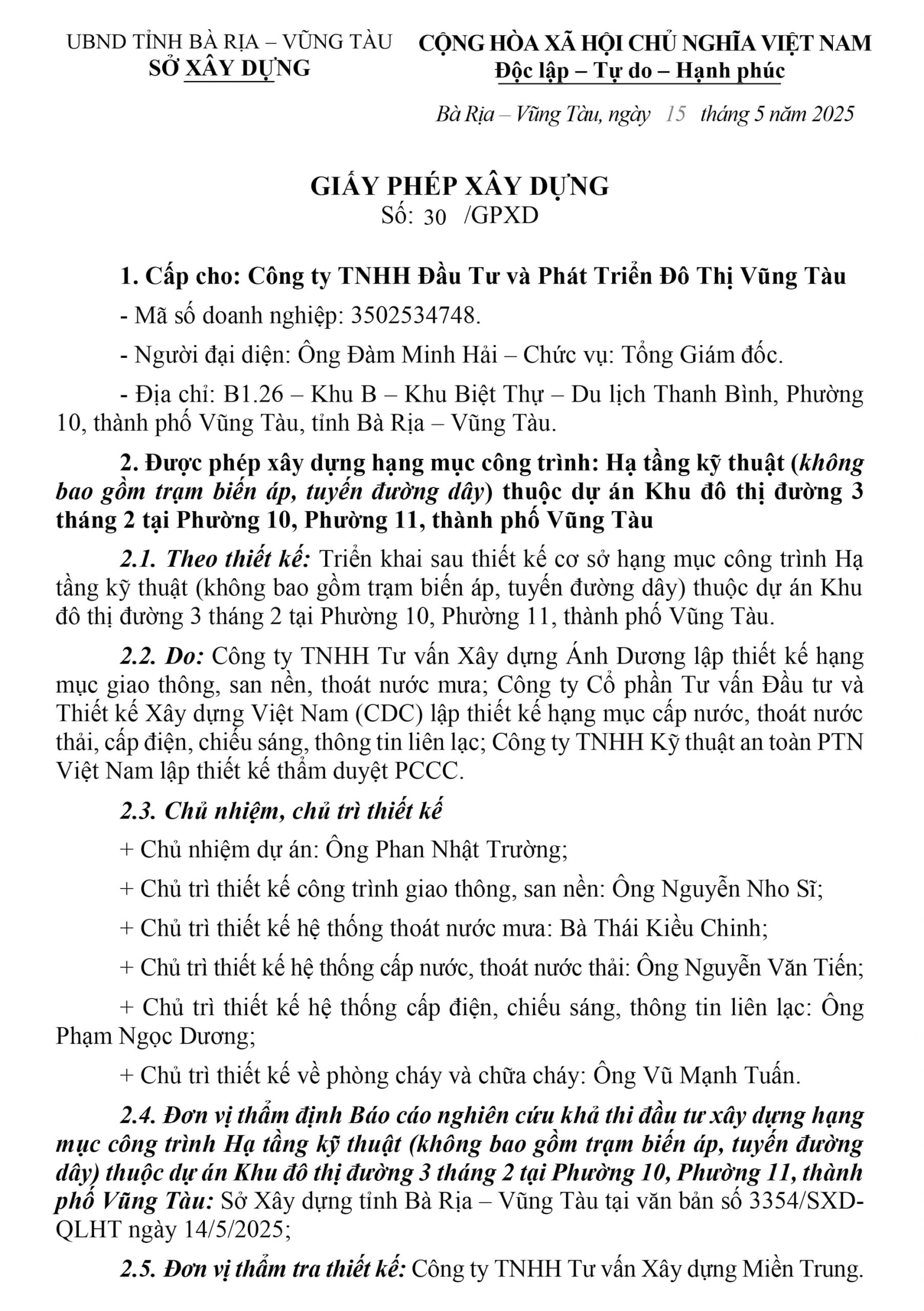 giay phep xay dung ha tang ky thuat blanca city vung tau